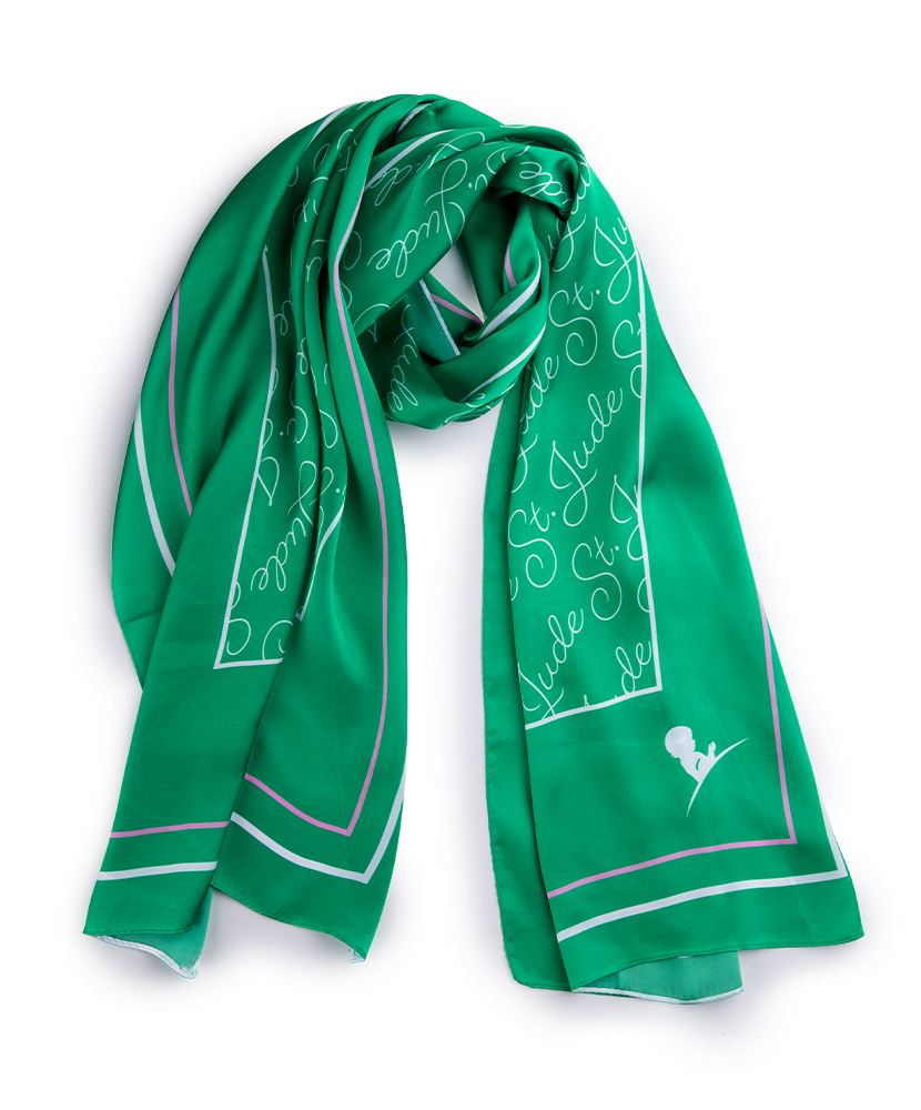 St. Jude Repeat Scarf - Green with White